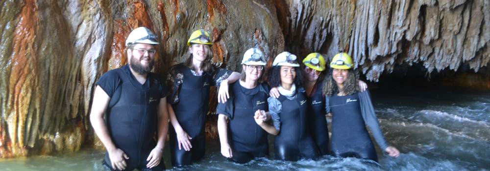 Group going caving